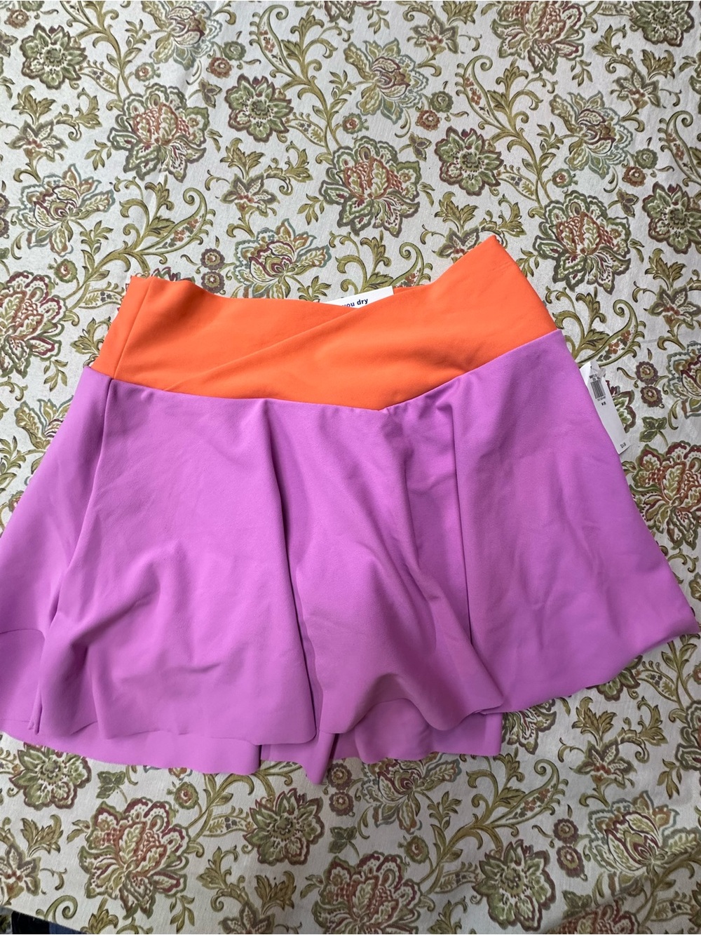 Old Navy Pink and Orange Colorblock Flared Skirt